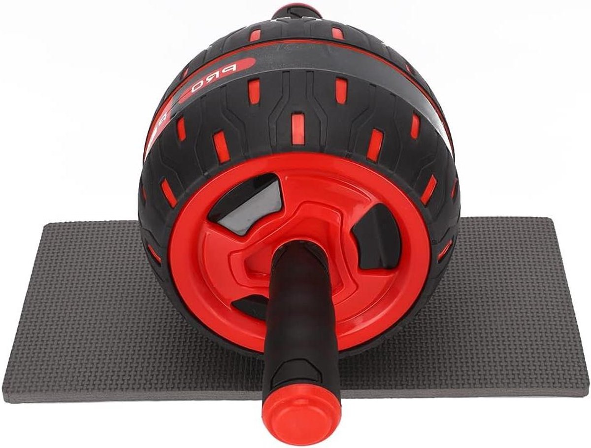 Buikspierwiel - Buiktrainer - Kernkracht Training - Extra Brede Basis - 4.5 Inch Breed - Rood