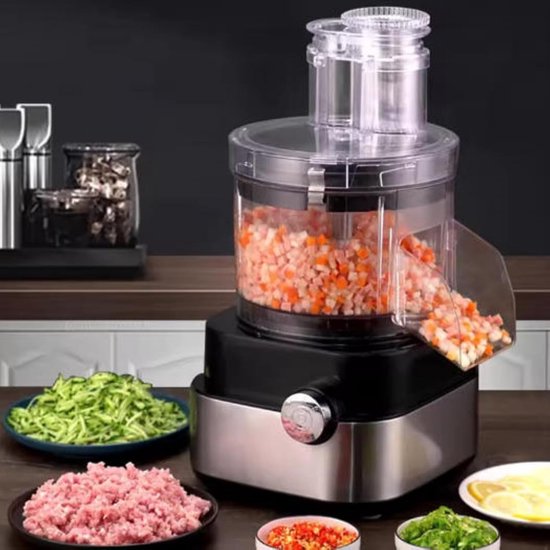 Keukenmachine - Groentesnijder Kaasrasp - Maaltijden Bereiden - 5 Liter Capaciteit - 600W Vermogen - Zilver — afbeelding 2