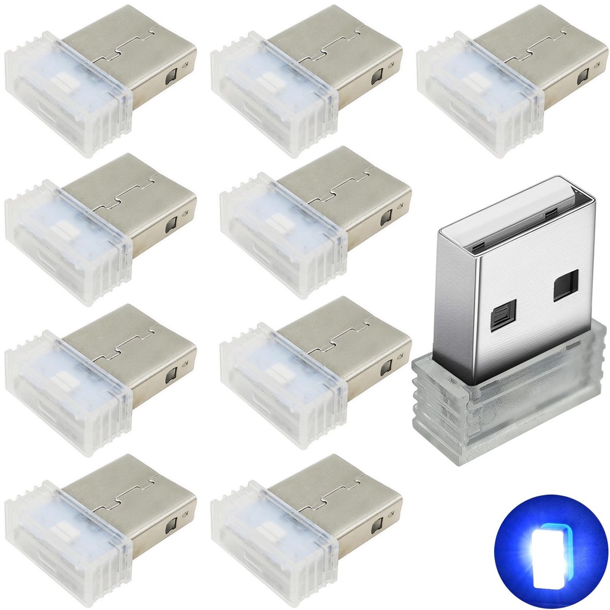 Dailygoody - Solidchoice - Dailygoody - USB-minilamp - Autosfeerlicht - Plug-in verlichting - Blauw - Laptoptoetsenbordverlichting - Decoratie Nachtlamp - Geschikt voor auto en .