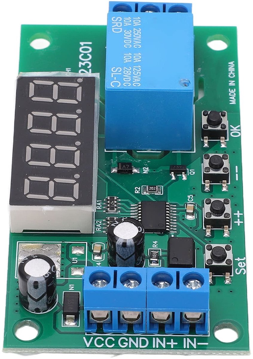 Dailygoody - 1-Kanaals Relaismodule - Pulsteller - 0,1 S Tot 999999,9 S - 12V - Smart Home - Handmatig - Geschikt voor industriële toepassingen - Marh...