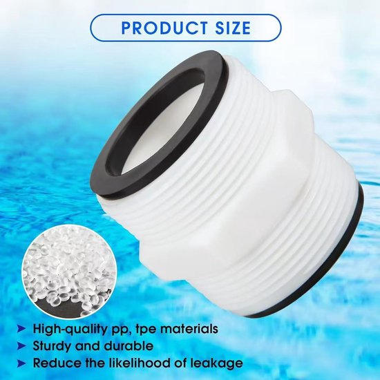 3 slangverlengstukken voor Geschikt voor Intex & Coleman opblaasbare zwembaden, connectorvervanger, geschikt voor filterpompen, met schroefslangverbinding, 1,5 tot 1,5 inch (ongeveer 3,8 tot 3,8 cm) afvoeraansluiting verlenger — afbeelding 5