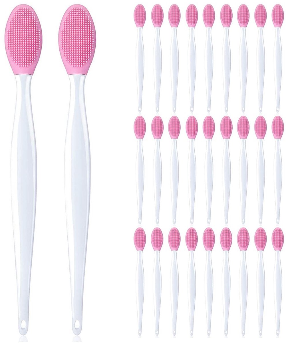 Dailygoody - Siliconen Exfoliërende Lip Borstel - Dubbelzijdig - Zachte Reiniging - Roze - Lip Scrubber - Gezichtsreiniging - Geschikt voor alle huidt