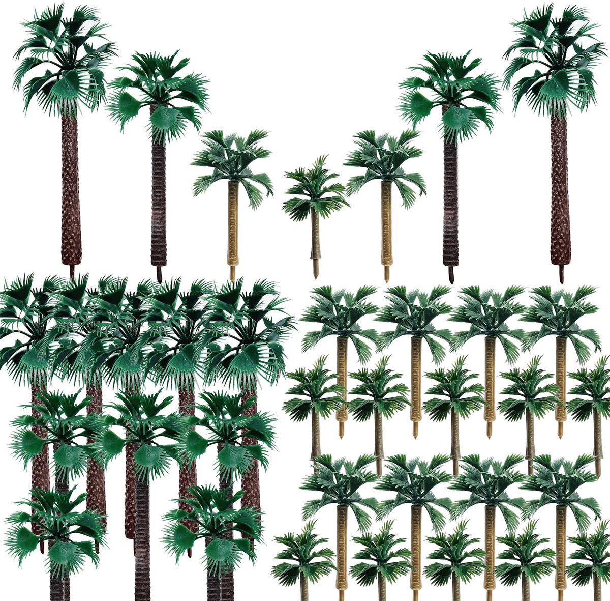 Dailygoody - Modelbouw Palmboom - Miniatuur Bomen - Tuindecoratie - Kunststof - Kokosnoot Planten - 30 Stuks - Geschikt voor Modellandschap