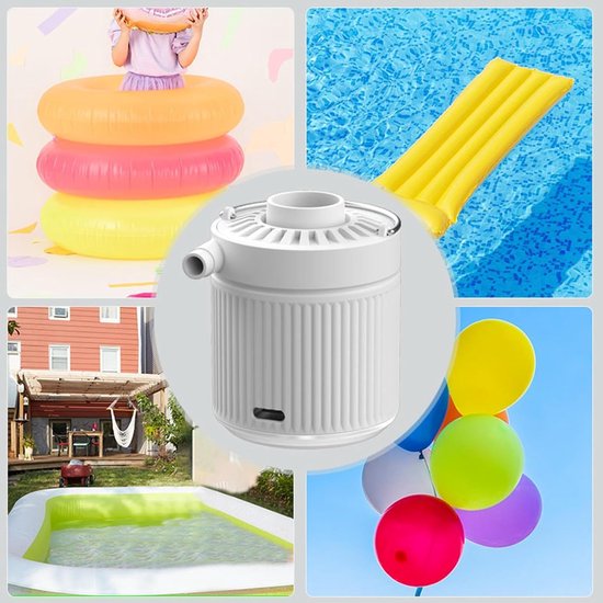 Elektrische Luchtpomp - Draagbare Pomp Luchtbed - Kamperen en Reizen - Ingebouwde LED Lamp - 181 g - Wit — afbeelding 5
