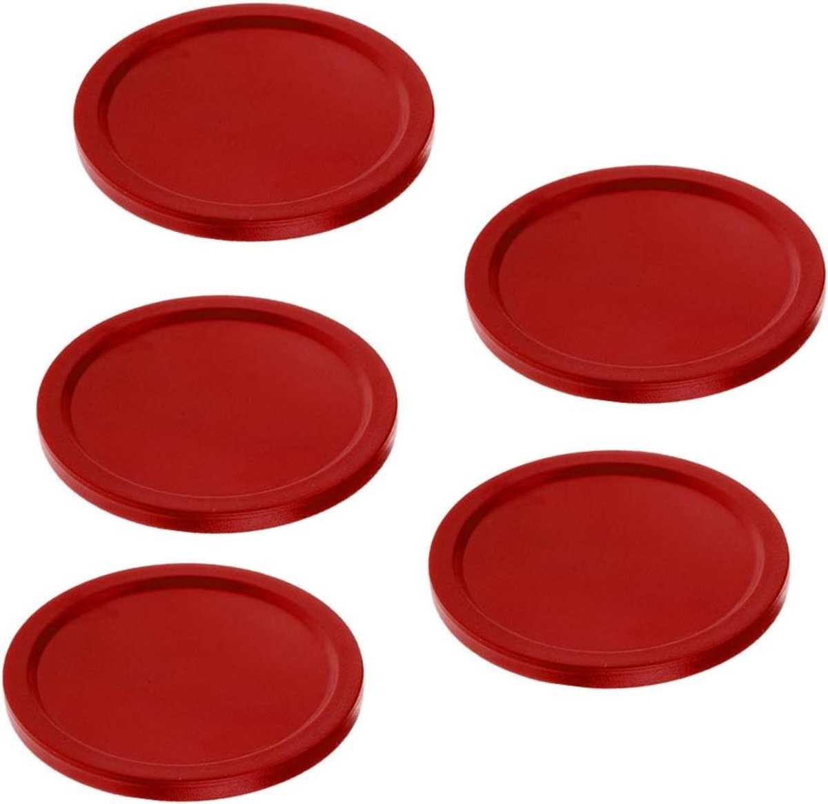 Air Hockey Pucks - Schijven Tafelspel - Spelonderdelen Vervangen - Duurzaam Plastic - 50mm Diameter - Donkerrood