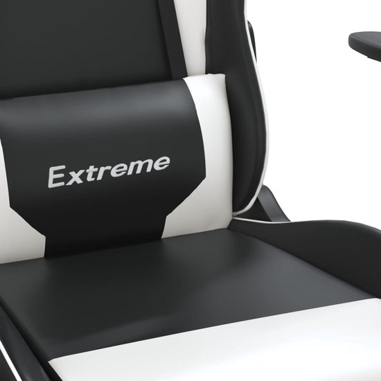 Gaming Stoel - Comfortabele Stoel - Comfortabel Gamen - Verstelbare Rugleuning - 1 stuk - Zwart Wit — afbeelding 3