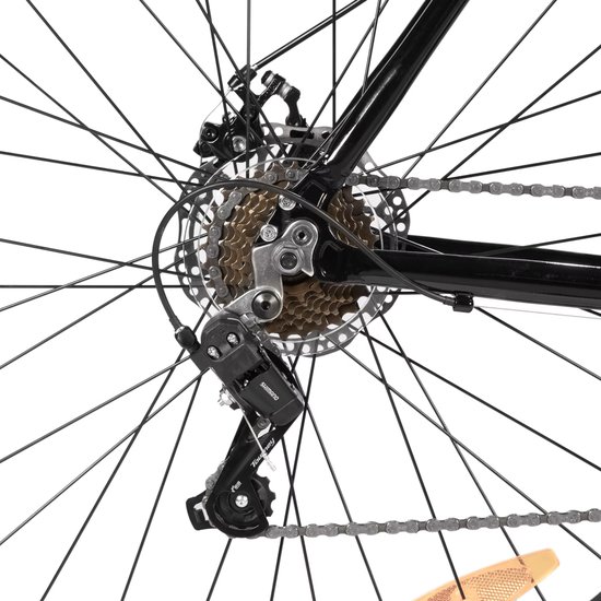 Stadsfiets 71 cm - Voor dames en heren voor woon-werkverkeer en dagelijks gebruik - Met 7 versnellingen, spatborden en bagagedrager - Zwart aluminium frame — afbeelding 5