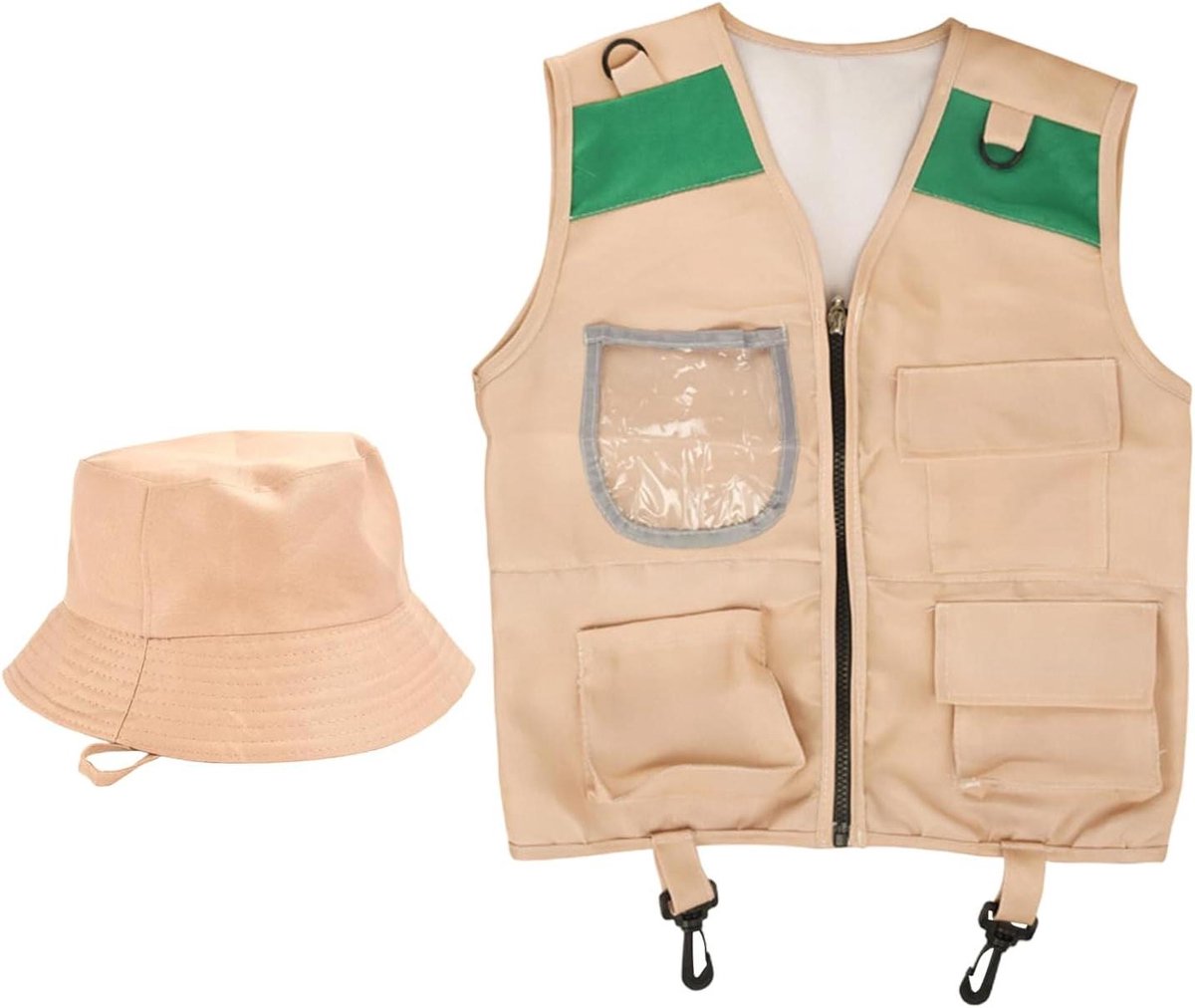 Verkleder Set - Avonturier Kostuum - Buiten Spelen - Veel Opbergvakken - 40x48cm - Bruin
