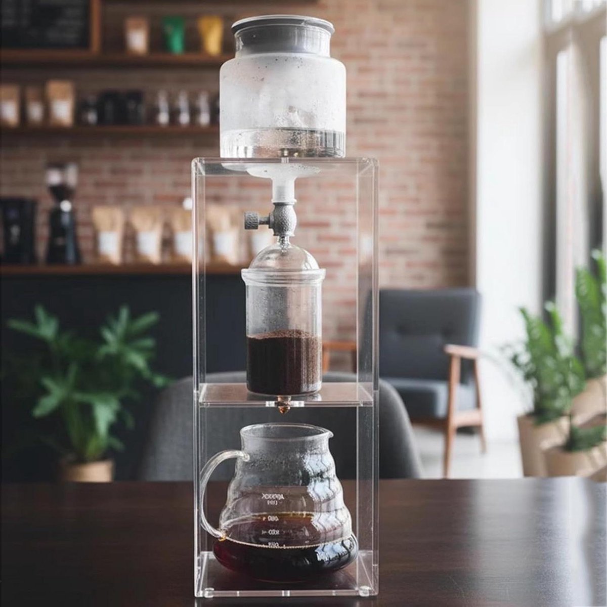 Koffietoren Cold Brew - IJsdruppel Koffiezetapparaat - Koffie Extraheren - Verstelbare Druppelsnelheid - 600 ml - Transparant