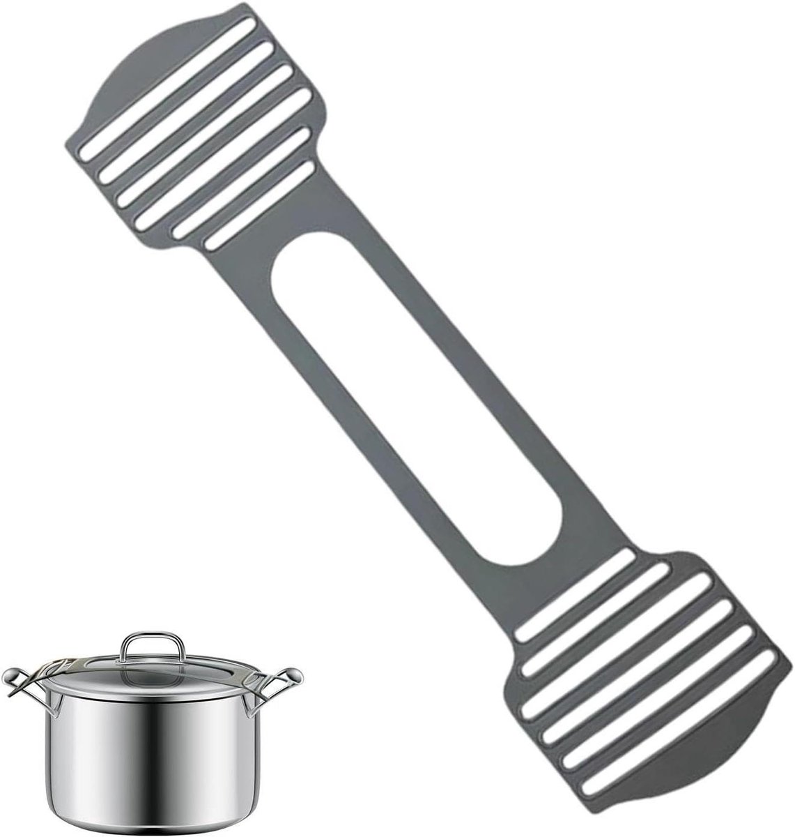Slowcooker Dekselband - Pannendeksel Bevestiging - Veilig Koken - Hittebestendig Siliconen - 31 cm - Grijs