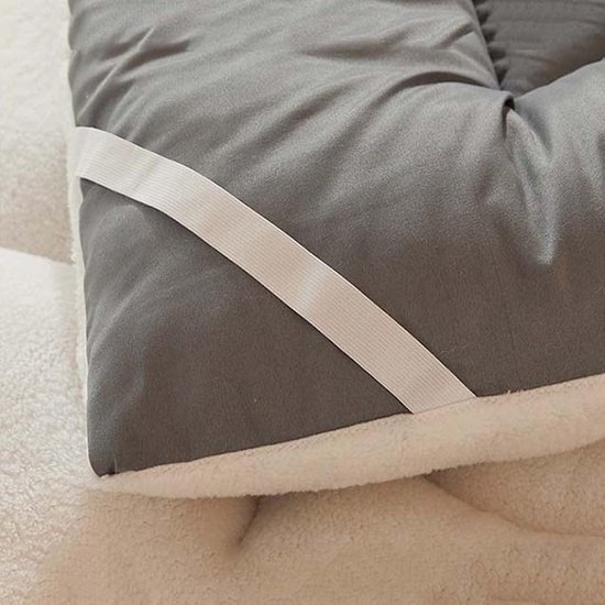 Opvouwbare Matras - Slaapmat Vloermatras - Comfortabel Slapen - Verdikt Lamsfleece - 1.2mX2m - Bruin — afbeelding 5
