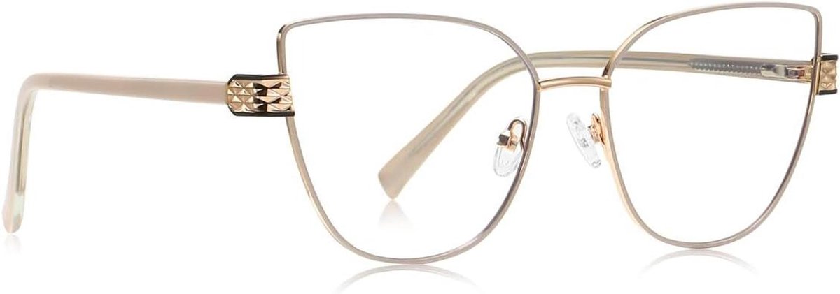 Dames Bril - Kattenoog Bril - Blauw Licht Blokkeren - Metaal Frame - 140 mm - Niet gespecificeerd
