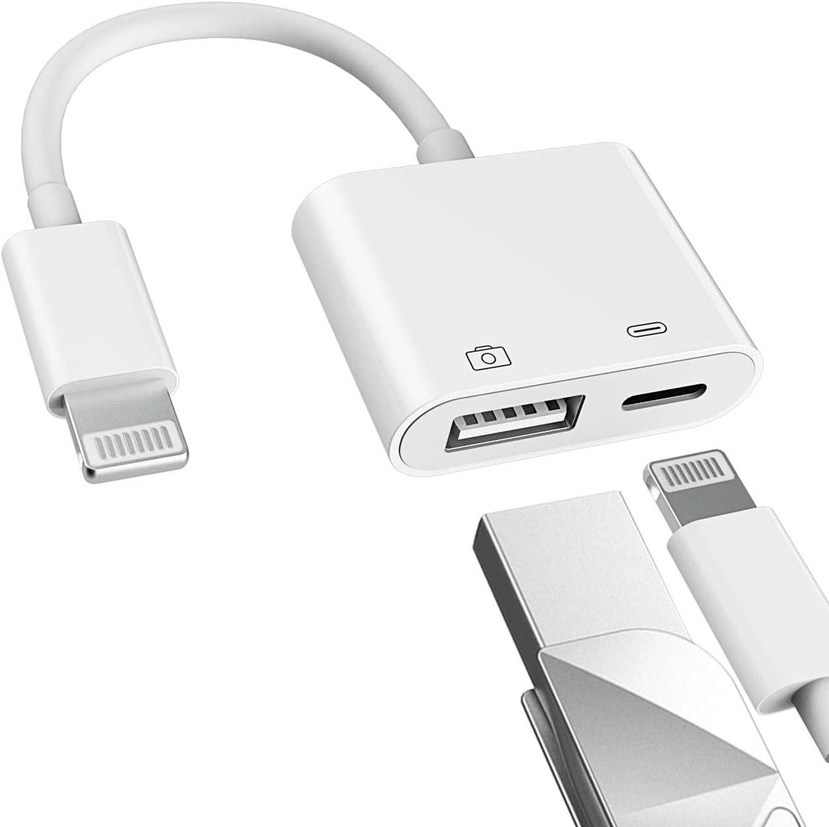 USB Adapter - USB Hub - Apparaten Verbinden - Twee Poorten - 14.2 x 11.6 cm - Zwart