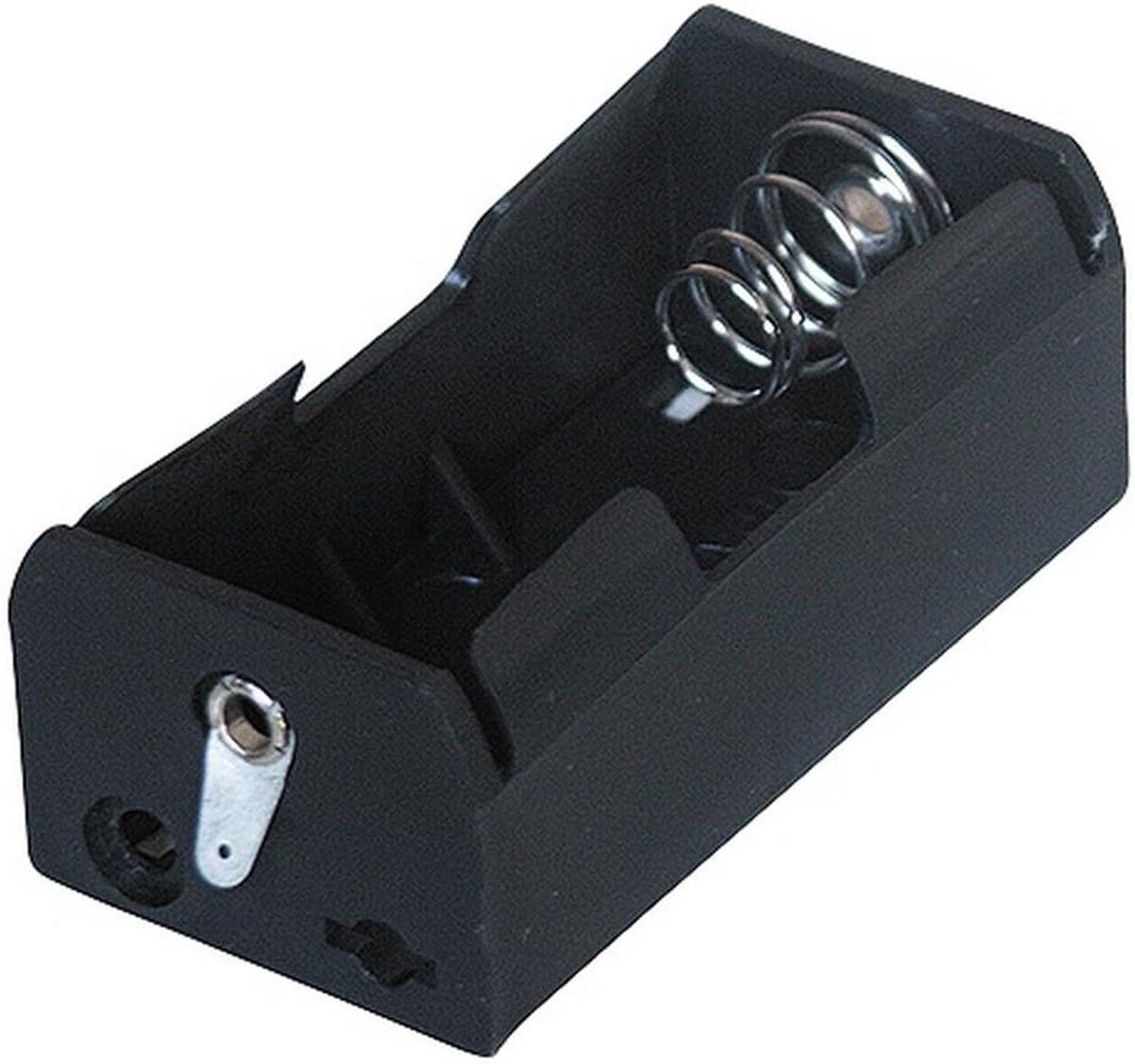 Batterijhouder - Adapter Houder - Elektronica Projecten - Soldeeraansluiting - 69 mm - Zwart