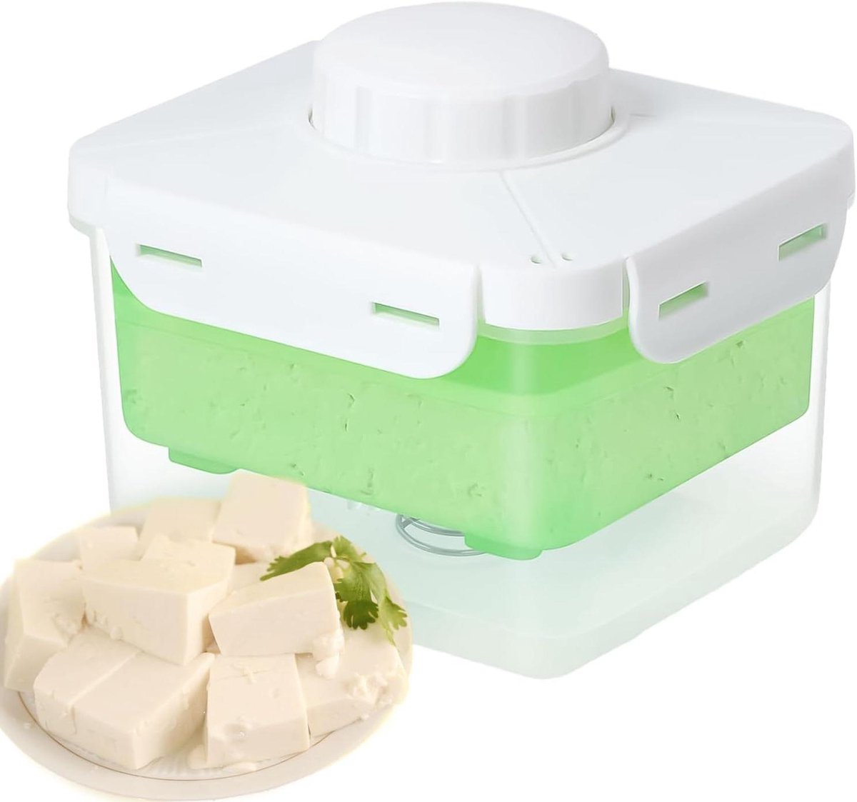Paneer Pers - Tofu Pers Kaaspers - Paneer Maken - Verstelbare Druk - 16.4 cm - Groen