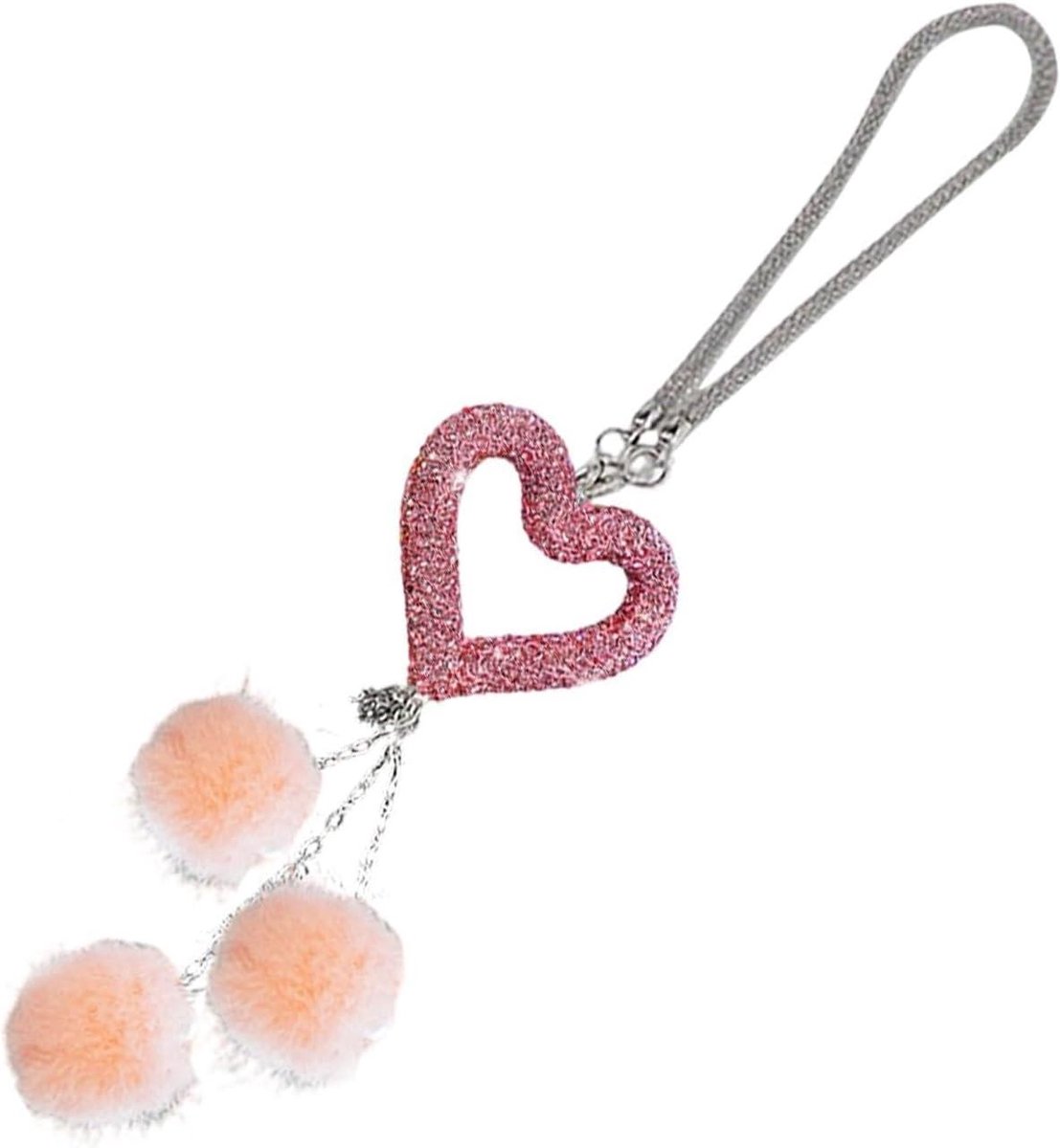 Achteruitkijkspiegel Hanger - Auto Decoratie Hart - Interieur Verfraaien - Pluche Bal Design - 6 cm Hart - C