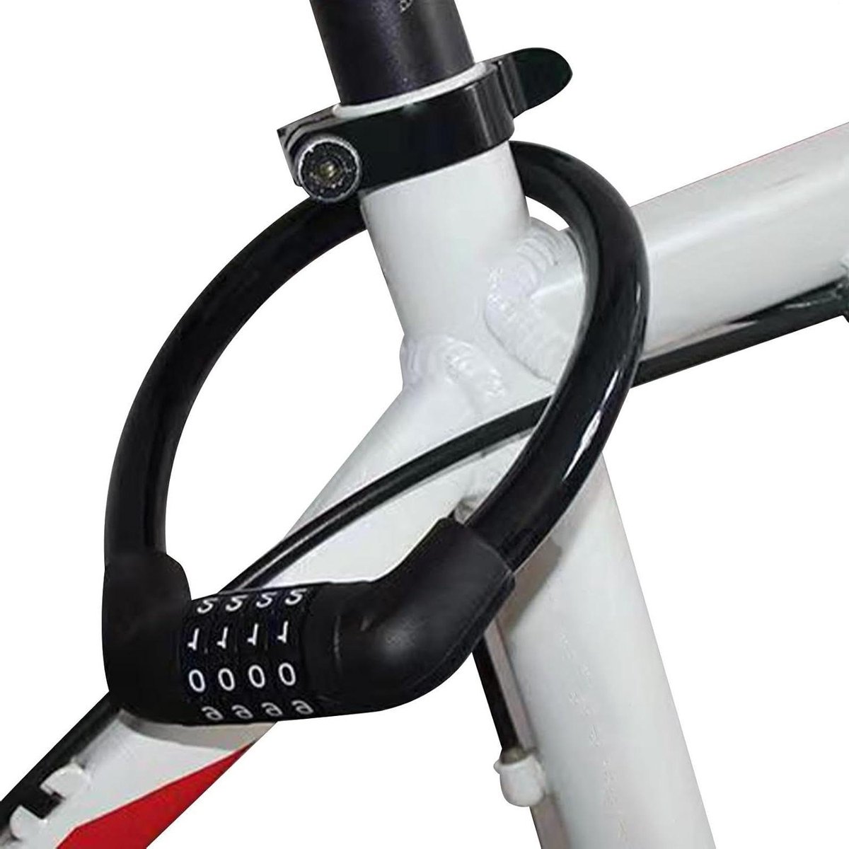 Fietscombinatieslot - Cijferslot Fiets - Fiets Beveiligen - 4-Cijferige Beveiliging - 10.5 mm dik - Zwart
