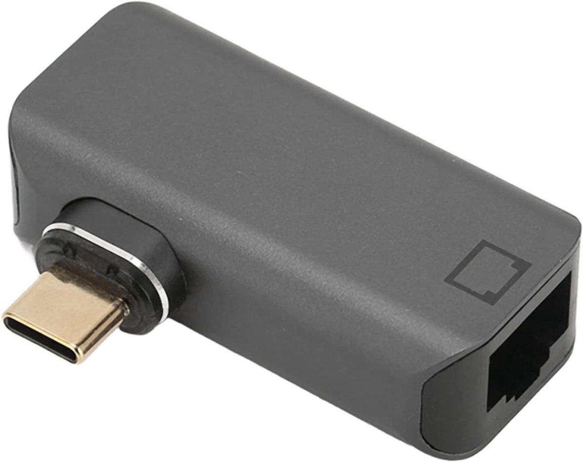 USB C Ethernet Adapter - RJ45 LAN Converter - Stabiel Internet - 24-Pin Verguld Ontwerp - Gigabit Snelheid - Space Grey