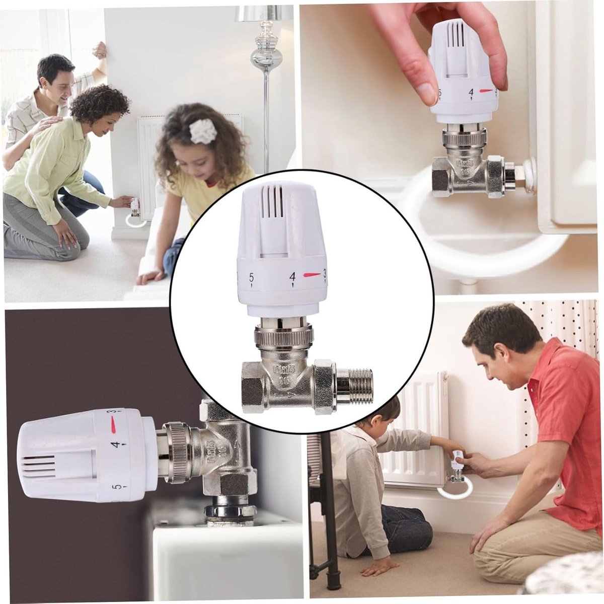 Thermostatische Radiatorafsluiter - Vloerverwarming Regelklep - Kamertemperatuur Regelen - Zelfinstellend Zonder Energie - 8.5x7CM - Diverse