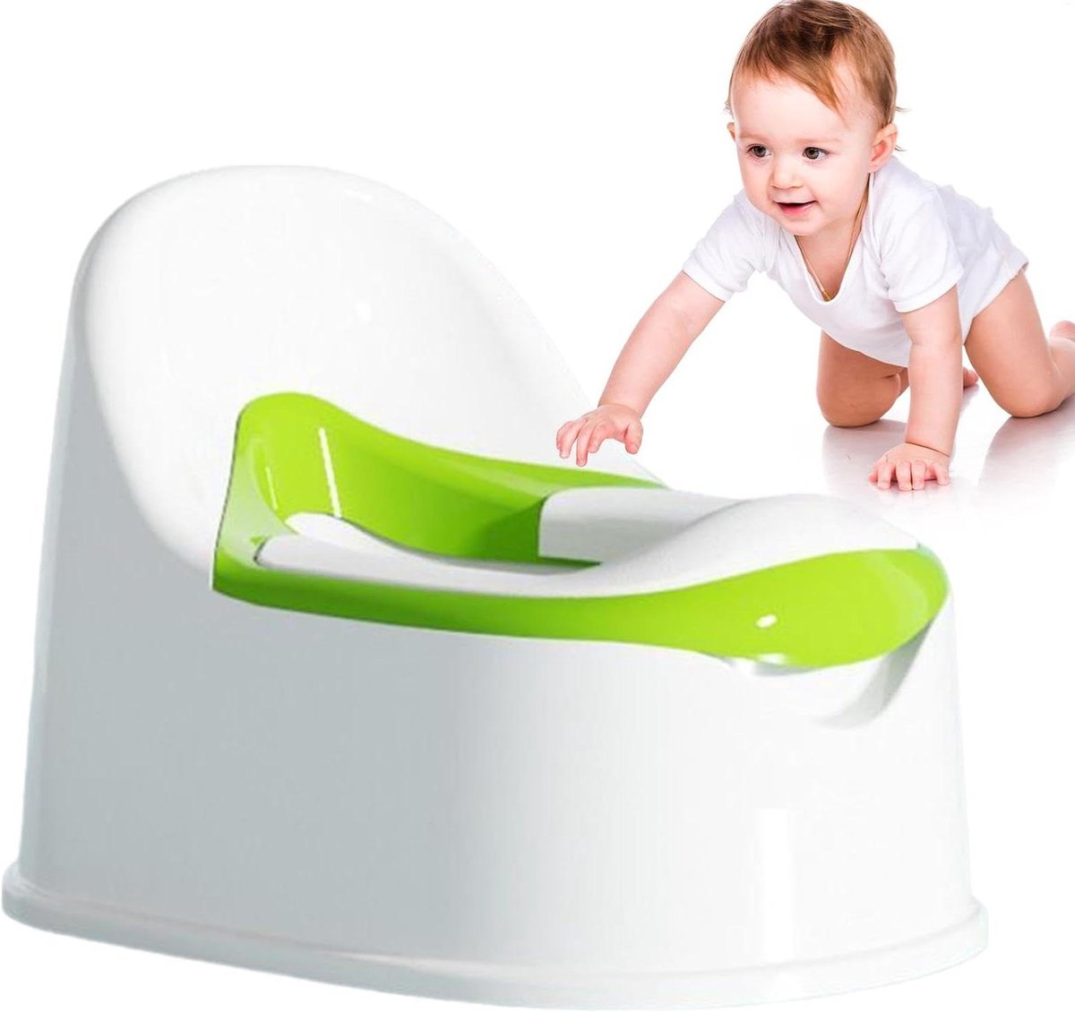 Kindertoilet Zindelijkheidstraining - Potjestrainer Kinderen - Zindelijkheid Leren - Met Urinebescherming - 38.8 x 27.7 cm - Groen