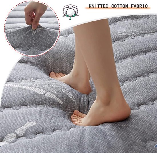 Opvouwbare Matras - Japanse Futon Vloermat - Flexibel Slapen - 5-Laags Vulling - 80x190cm - Grijs — afbeelding 5