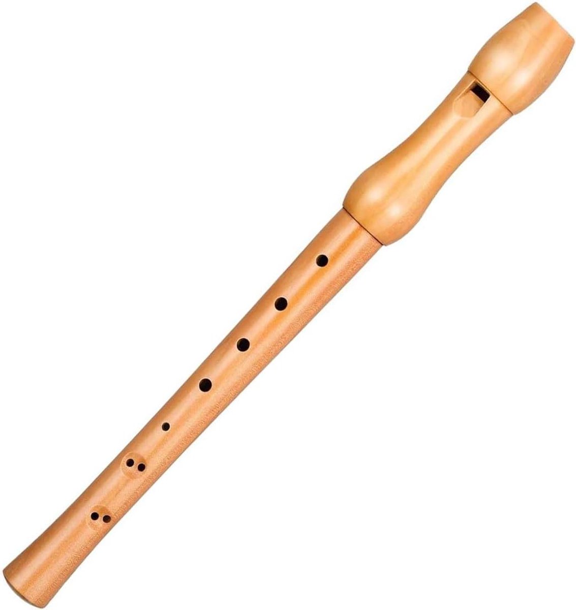 Blokfluit Sopraan - Houten Recorder - Muziek Maken - Warme Volle Klank - 32 cm - Houtkleur