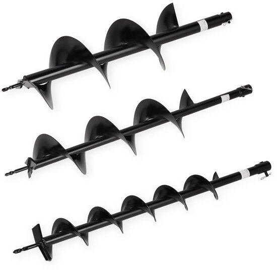 EBERTH grondboormachine, tuinboormachine, benzine, 3 pk, incl. 3 boorkoppen met een diameter van 100, 150 en 200 mm, grote handgreep, 52 cc, tweetaktmotor, 1,2 l tank, centrifugale koppeling, traploze toerentalregeling van EBERTH — afbeelding 4