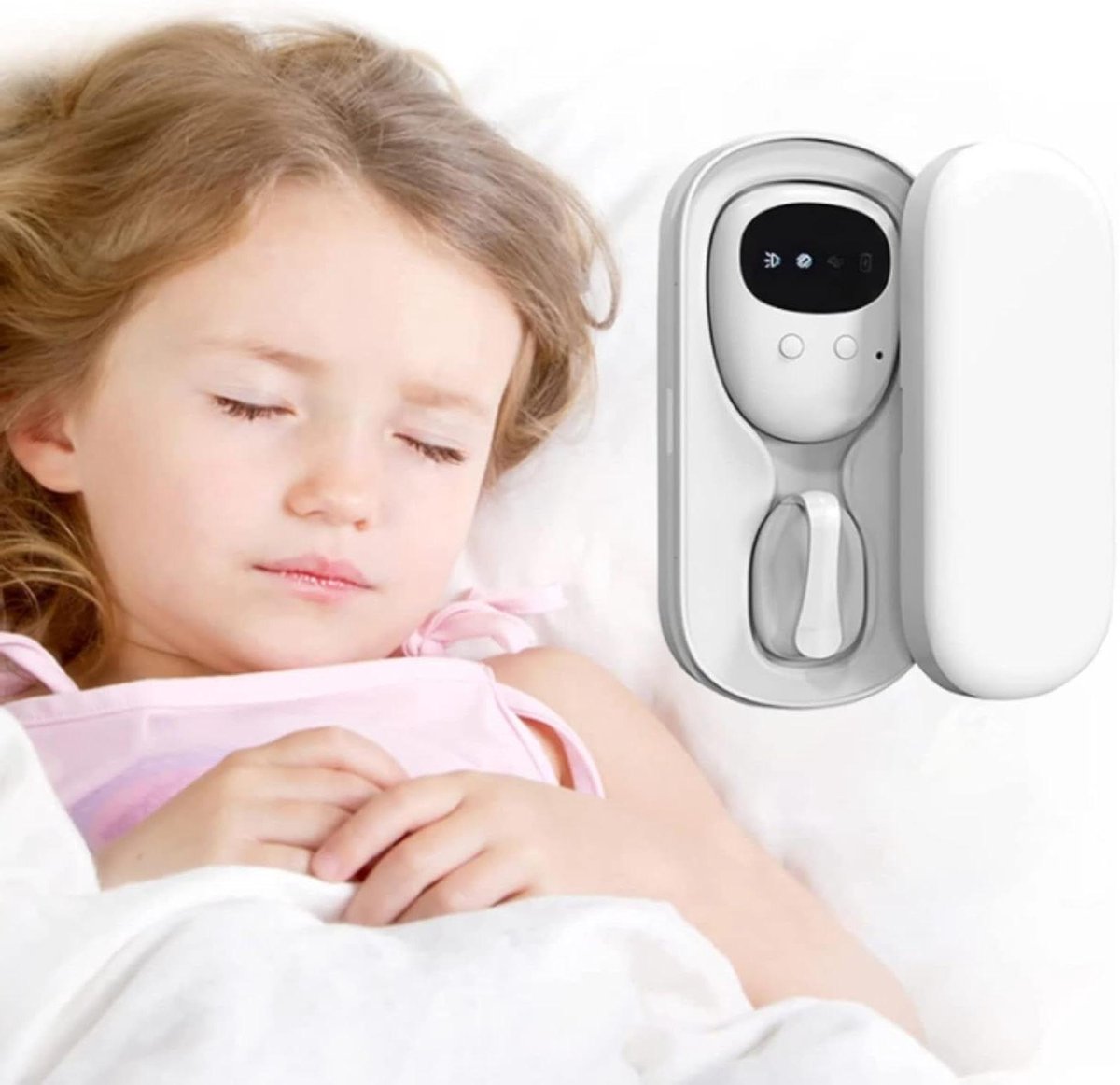 Draadloze Plaswekker - Bedplassen Alarm - Zindelijkheidstraining - Gescheiden Sensor Ontvanger - USB Oplaadbaar - Wit