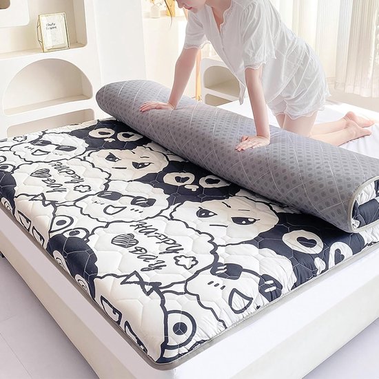Vloermatras - Opvouwbare mat - Comfortabel slapen - Ademend ontwerp - 200x120x6cm - Grijs — afbeelding 5