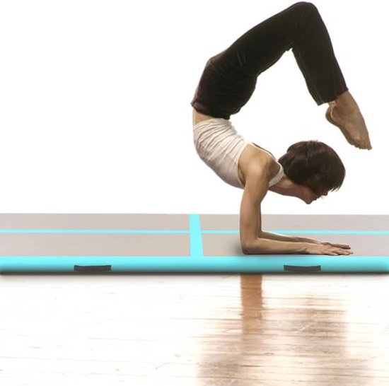 Opblaasbare Gymnastiekmat - Airtrack Turnmat - Thuis Trainen - Schokabsorberend PVC - 700 x 100 cm - Groen — afbeelding 3