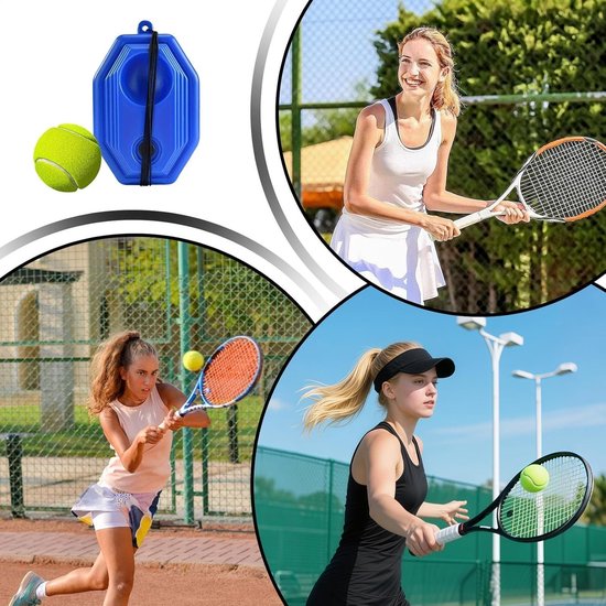 Tennistrainer met Rebound - Bal Trainingsapparaat - Vaardigheden Verbeteren - Innovatief Anti-Tangle Touw - Compact Ontwerp - Diamant — afbeelding 2