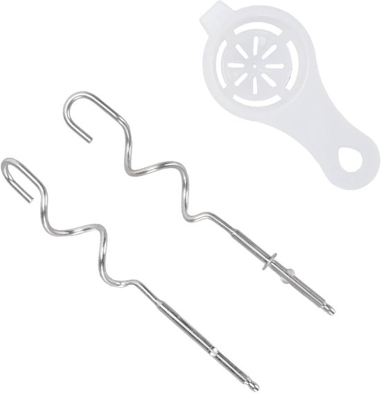 Deeghaken Handmixer - Broodhaken Mixerset - Efficiënt Bakken - Roestvrij Staal - 2 stuks - Zilverkleurig — afbeelding 4