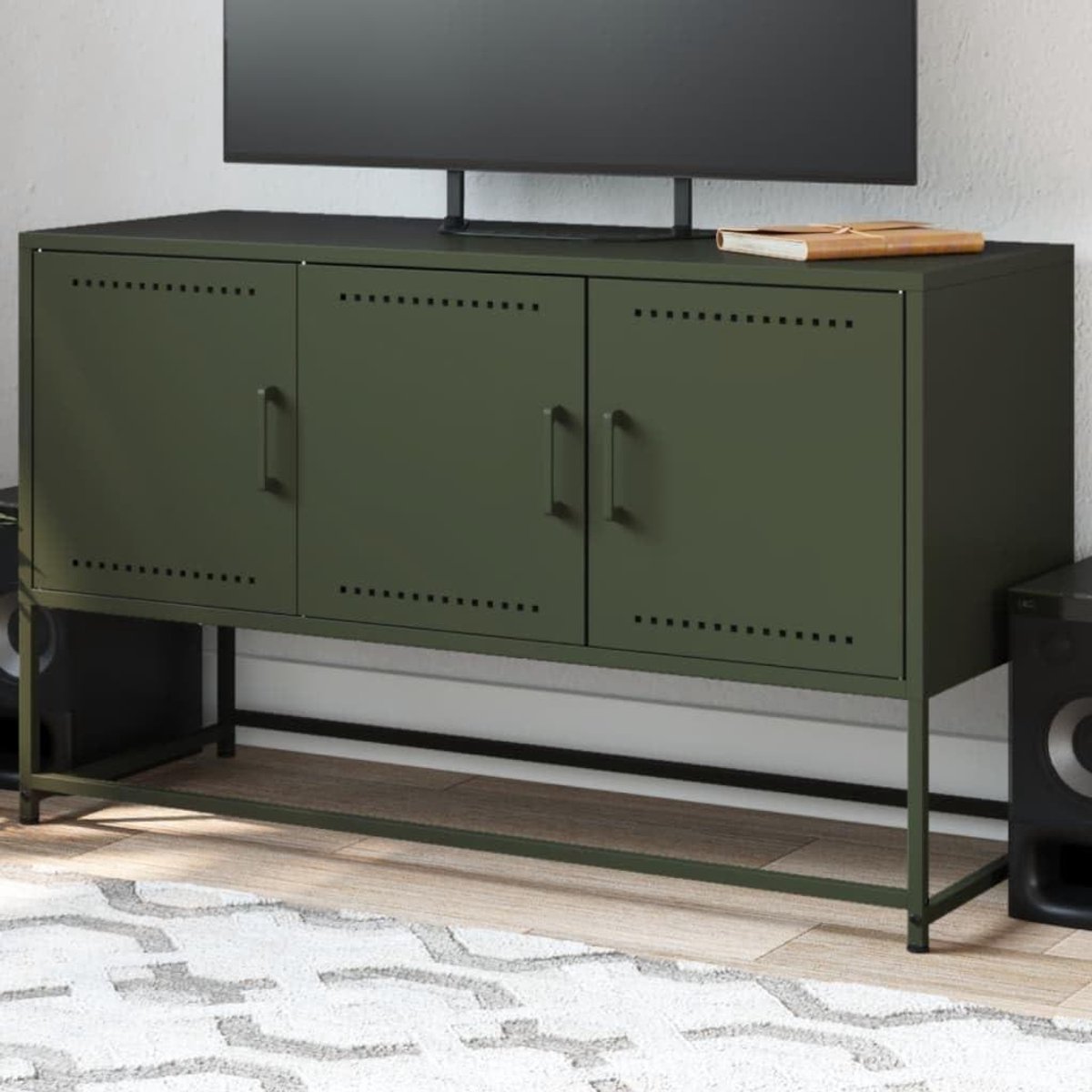 TV Kast Industrieel - TV Meubel Dressoir - Woonkamer Inrichten - Robuust Stalen Frame
