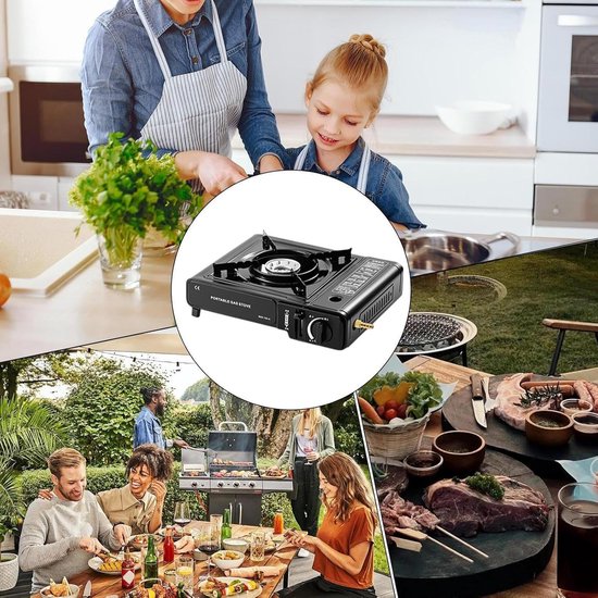 Kampeer Kooktoestel - Buiten Kookbrander - Outdoor Koken - Geoptimaliseerde Windweerstand - 357 x 317 x 96 cm - Zwart — afbeelding 5