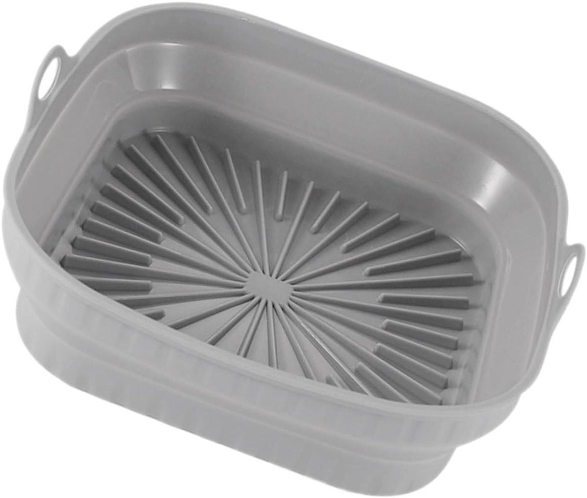 Airfryer Bakvorm - Airfryer Liner - Bakken en Braden - Hittebestendig Siliconen - 21.5x21.5x7.5CM - Donkergrijs
