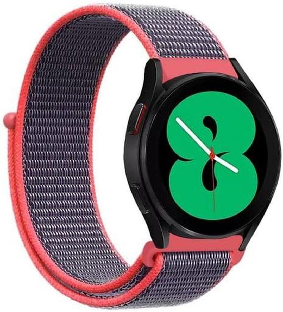 Sport Loop Nylon Band - Garmin Vervangband - Dagelijks Gebruik - Zacht Ademend Nylon - 22mm - Magenta