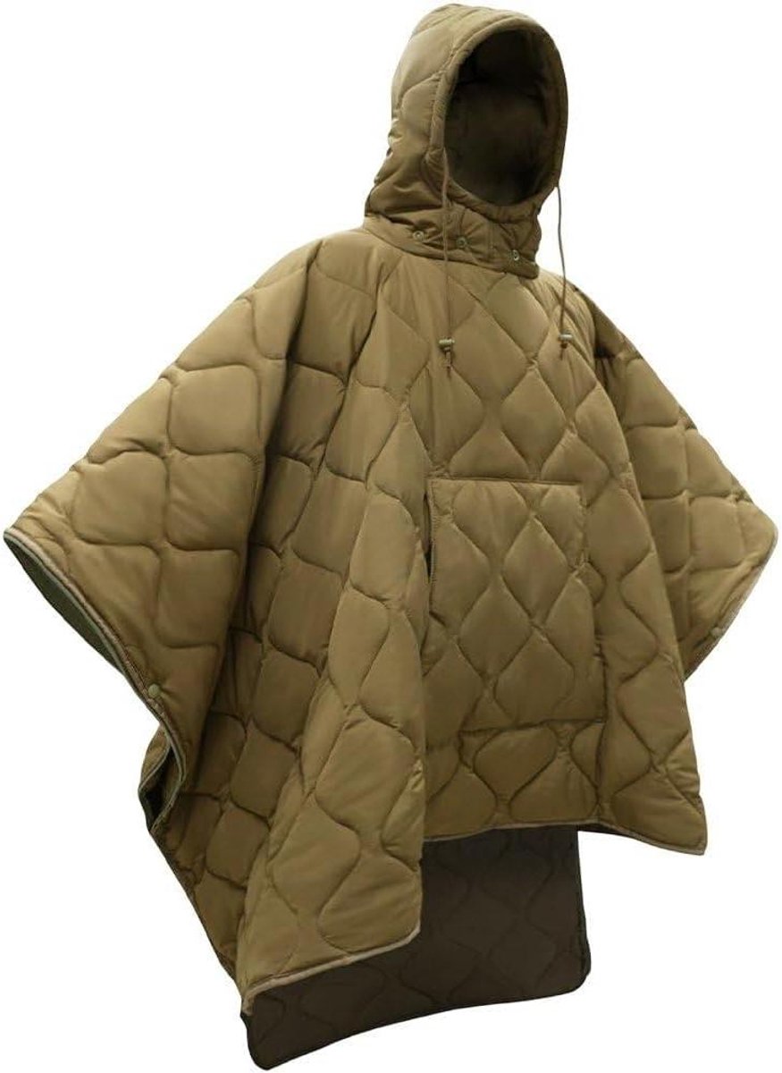 Kampeer Poncho Slaapzak - Draagbare deken - Outdoor activiteiten - Met capuchon - 150 x 200 cm - Grijs