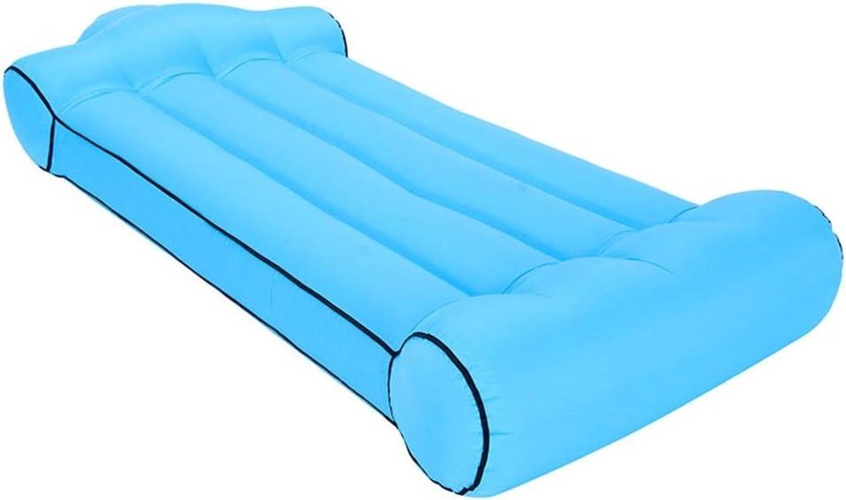 Luchtbed Bank - Opblaasbaar Bed - Buiten Ontspannen - Sterk Draagvermogen - 200 kg - Blauw
