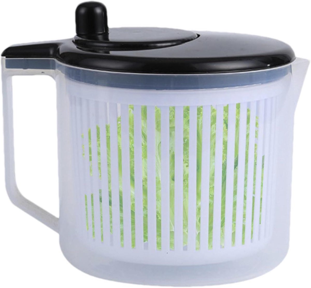 Salade Spinner - Groente Droger - Snel Groente Drogen - Handige Handgreep - 20 cm Breed - Zwart