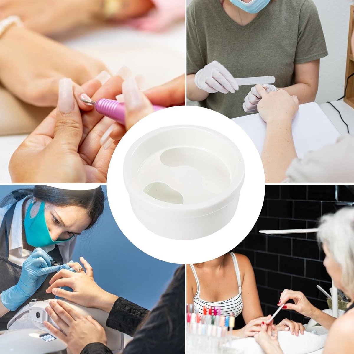 Manicure Kom - Hand Spa - Nagels Week Maken - Duurzaam ABS Materiaal - 13 x 13 x 7 cm