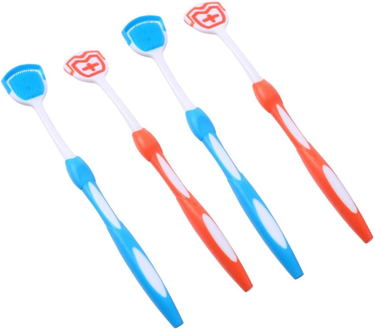 Tongreiniger Set - Tongschraper Borstel - Frisse Adem - Nano-Kunststof Materiaal - 195 cm - Oranje