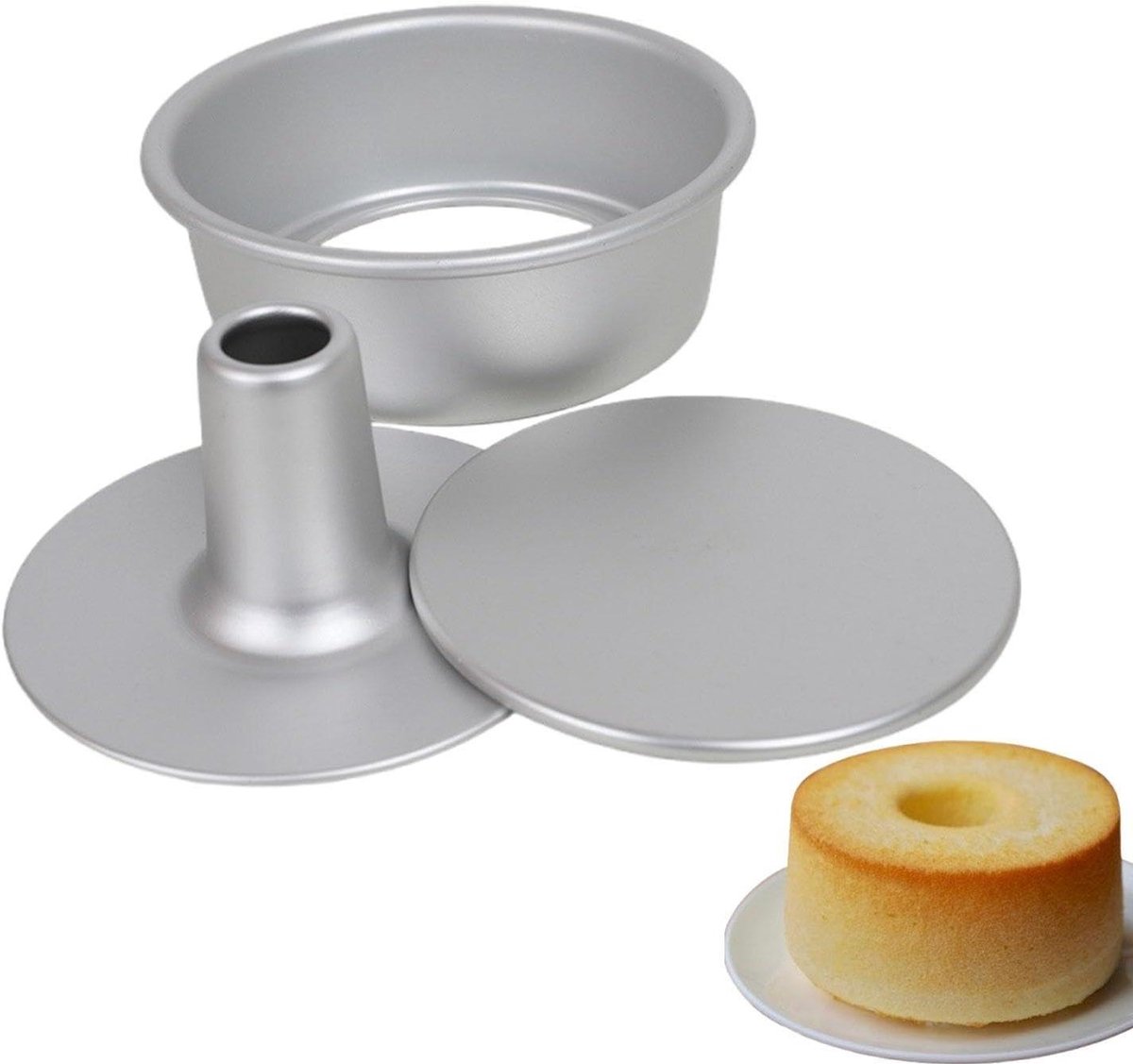 Ronde Cakevorm - Taartvorm Bakblik - Cakes Bakken - Losse Bodem - 6 inch - Grijs
