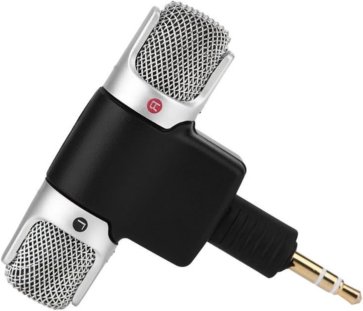 Mini Stereo Microfoon met 3.5mm Gouden Plug, Verstelbare Hoek voor PC, Tablet en Laptop, Ideaal voor Opnames