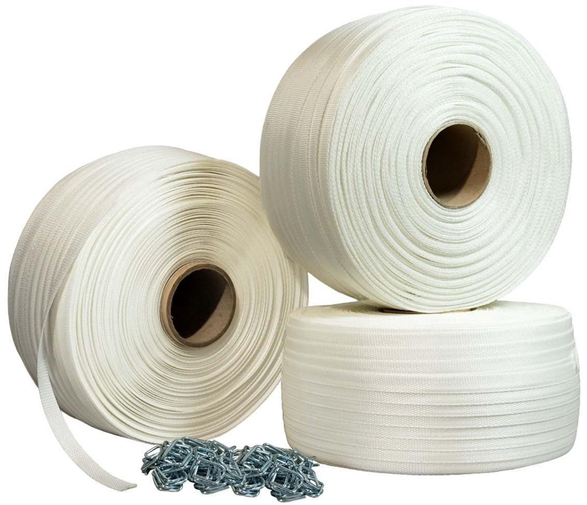 Omsnoeringsband Set - Textielband Hoge Sterkte - Zware Lasten Zekeren - Inclusief Gratis Gespen - 16 mm x 850 m