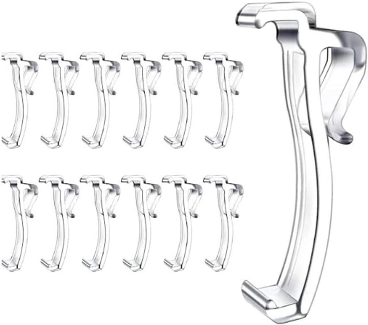 Volant clips - Gordijn clips - Vensters decoreren - Verborgen ontwerp - 12 stuks - Transparant
