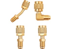 Adapterset Koelmiddel – Split Adapter – Airco Onderhoud – Messing Materiaal – 4 Stuks – Messing