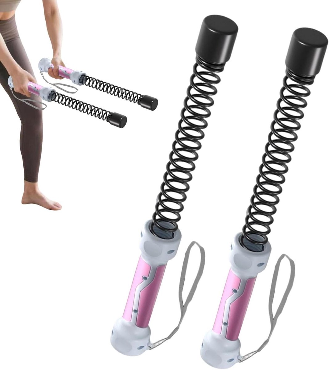 Draadloos Krachttouw - Fitness Trainer - Full Body Workout - Adaptieve Veertechnologie - 51 cm - Roze