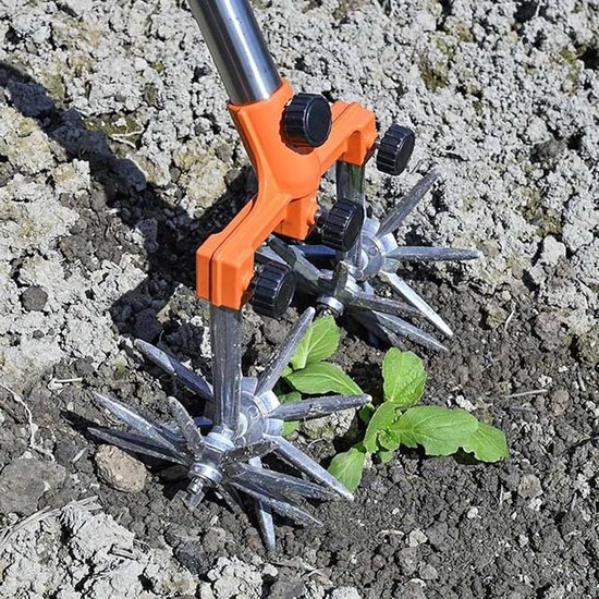 Handmatige Tuin Cultivator - Tuinfrees Onkruidsteker - Tuinonderhoud Beluchten - Verstelbare Roestvrijstalen Handgreep - 44 x 19 x 14 cm — afbeelding 5
