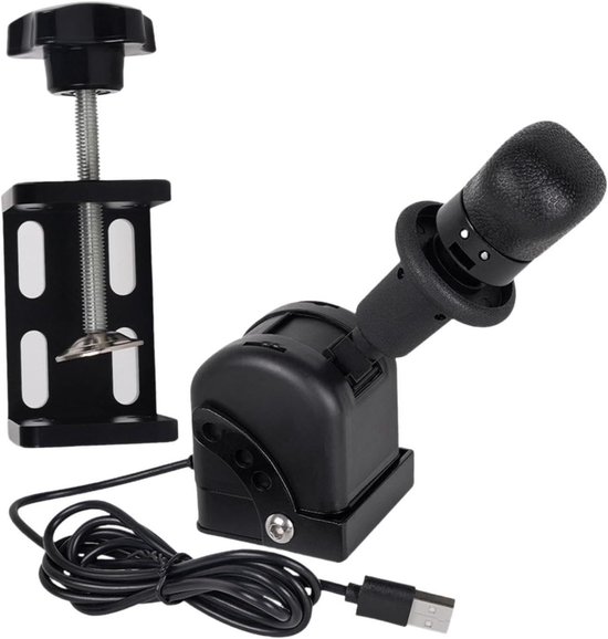 Racegame Handrem - Simulator Handrem USB - Truck Simulatie Spelen - Verstelbare Hoek - 125x60x135mm - Zwart — afbeelding 2