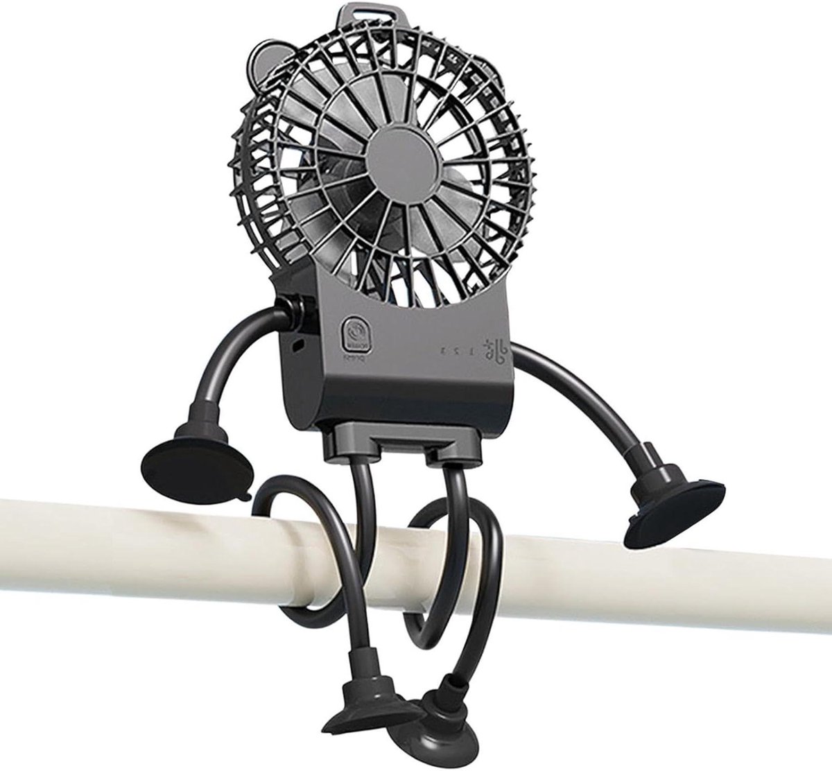 Bureau Ventilator - Persoonlijke Fan - Persoonlijke Koeling - Stabiele Zuignap - 167B x 5D x 5H cm - Zwart